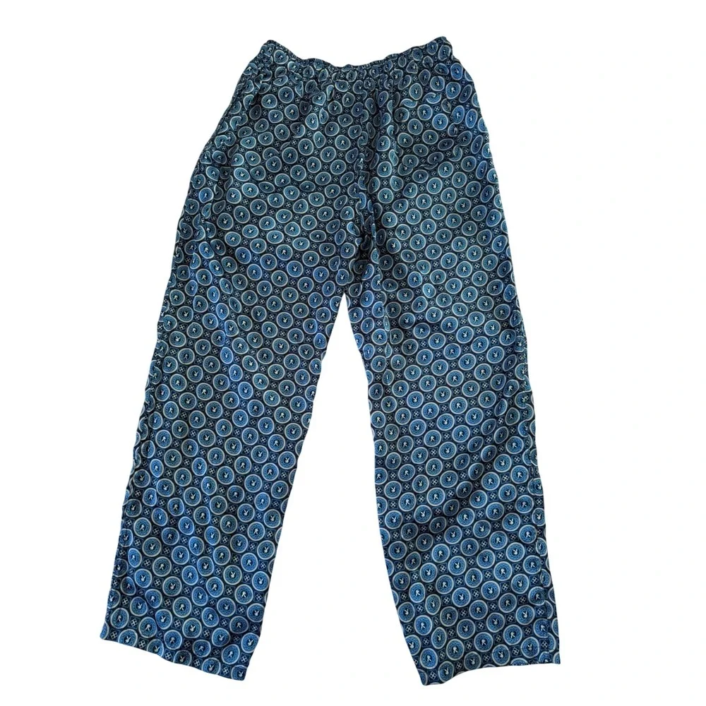 Playboy Men's Y2K‎ Logo Lounge Pants Pajama Bottoms Sz L Blue Bunny Print NWOT